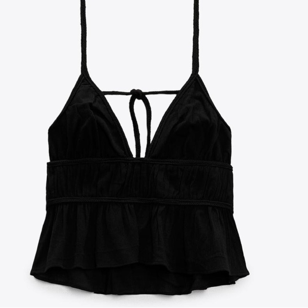 zara woven tank top!